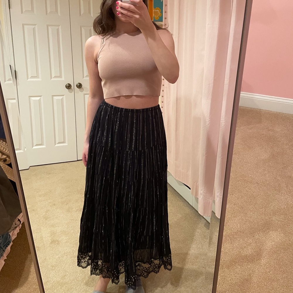 Black lacey skirt with sequins